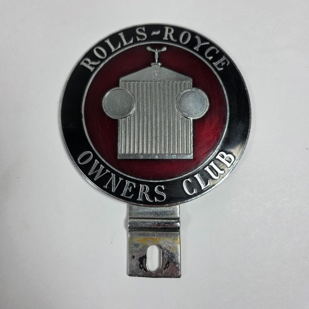 Vintage Rolls Royce Owners Club Car Badge Emblem Auto Grill Plaque Metal